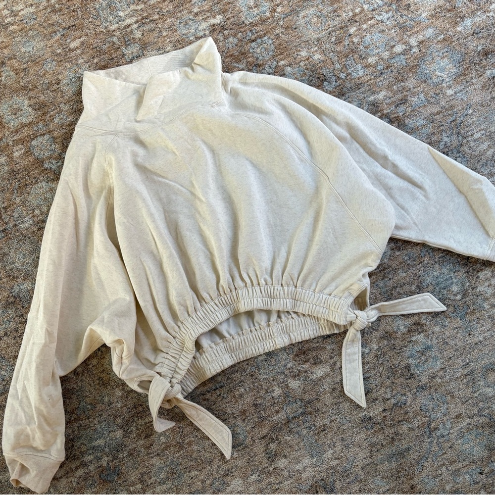 Cream Tie-Hem Pullover by Daily Practice